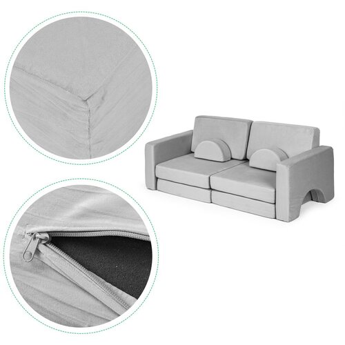 ECO TOYS DIY modularna fotelja sa 10 jastuka - siva Slike