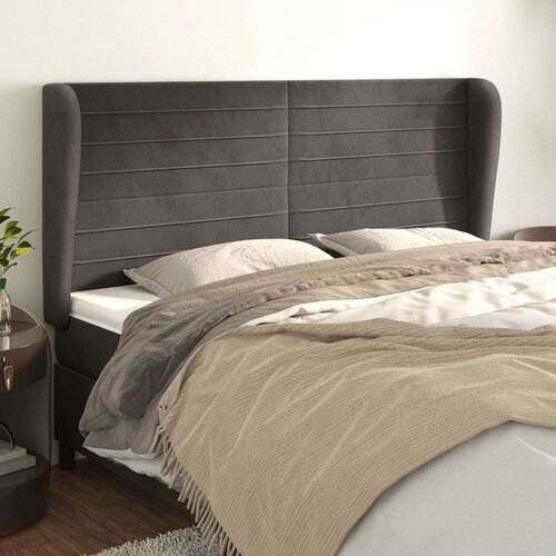  Uzglavlje s ušima tamnosivo 203x23x118/128 cm baršunasti Cijene