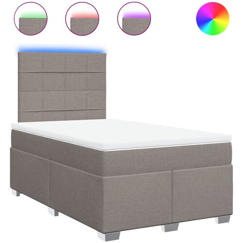 VidaXL Box spring postelja z vzmetnico taupe 120x200 cm blago, (21321382) Slike