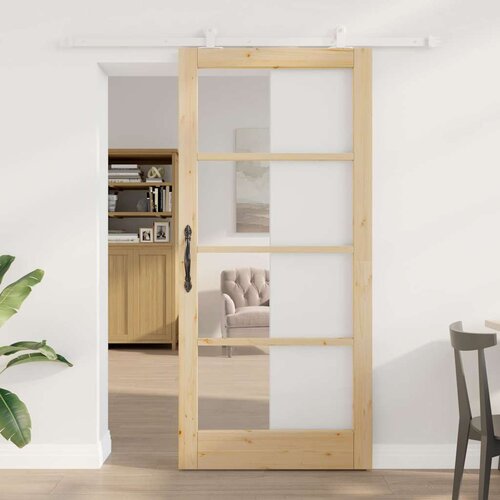  Klizna vrata ORKDAL 93 x 202 cm Masivna borovina i staklo Cene
