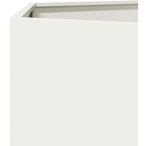VidaXL Vrtna sadilica bijela &amp;scaron;esterokutna 138 x 120 x 45 cm čelična Slike