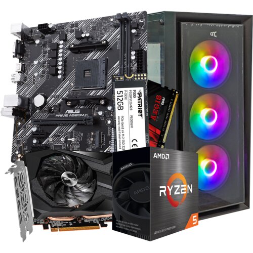 GNC GAMER SUPER SONIC III AMD Ryzen 5 5500, RX 6600 8GB, A520, 16GB DDR4, SSD NVMe 500 GB, PSU 550W,... Cijene