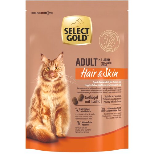 Select Gold Cat Adult Hair & Skin perutnina z lososom 300g Cene