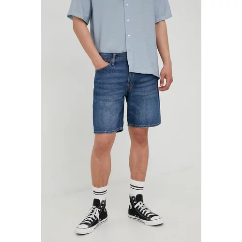 Jack & Jones Kratke hlače iz jeansa moško, mornarsko modra barva