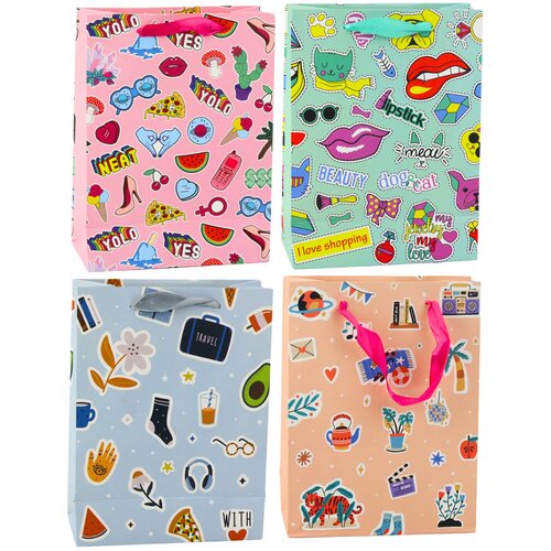 GIFT Bag Stickers Colored Stamps 23 x 18 x 10.5 cm Slike