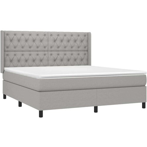  Box spring s madracem svjetlosiva 160x200 cm tkanina Slike