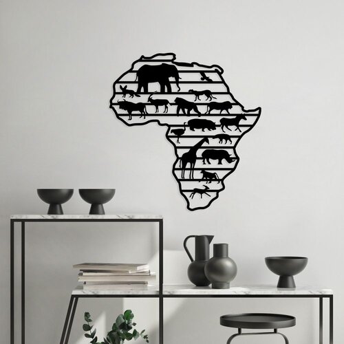 Wallity Zidna dekoracija Afričke životinje, 67 x 70 cm, Crna Cene