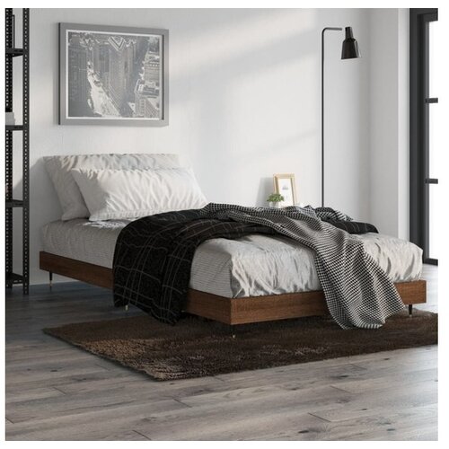 VidaXL Okvir za krevet smeđi hrast 90x190 cm konstruirano drvo Slike