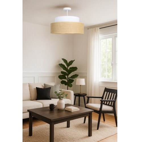  plafonski luster boho 1xE27/60W/230V prečnik 40 cm bela/bež Slike