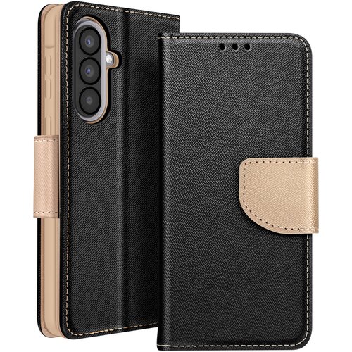 AVIZAR Denarni etui za Galaxy A57 serija Fancy s funkcijo stojala, Črna / Zlata, (5000274347) Cene