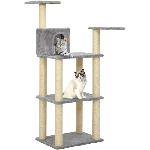  Penjalica za mačke sa stupovima za grebanje svjetlosiva 119 cm