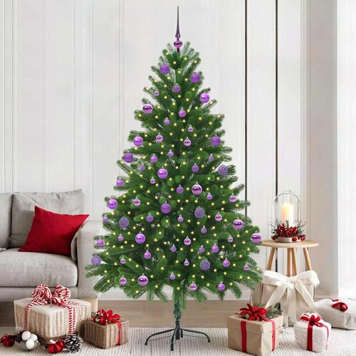  Božićno drvce s 300 LED svjetlima s stalakom Zelena 210 cm PE Cijene