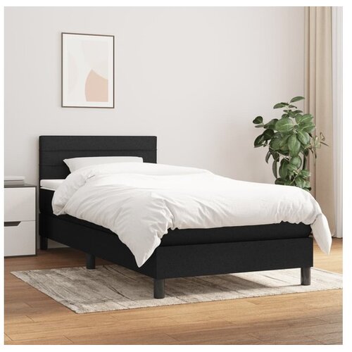  Box spring postelja z vzmetnico črna 100x200 cm blago Cene