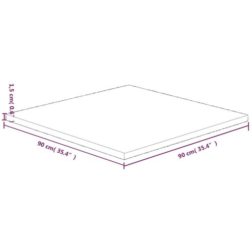  Četvrtasta stolna ploča smeđa 90x90x1 5 cm tretirana hrastovina Slike