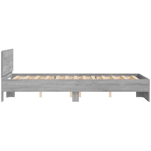  Okvir kreveta s uzglavljem siva boja hrasta 120x200 cm Slike