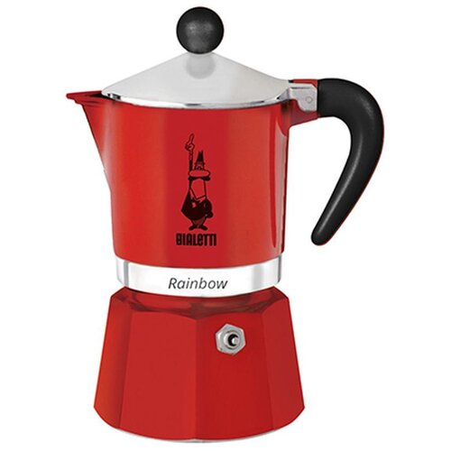 Bialetti Rdeča kafetiera Rainbow 3 skodelice Slike