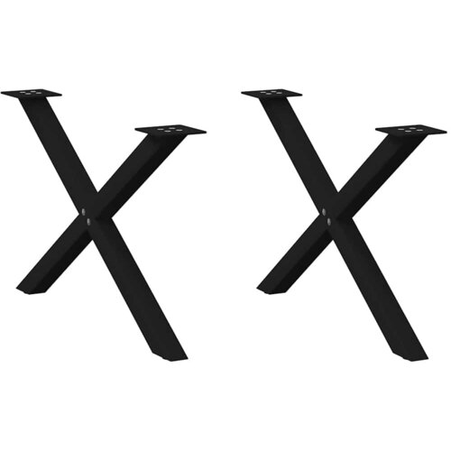 VidaXL noge kavne mize v obliki črke x 2 kosa črna 70x(42-43) cm jeklo Slike