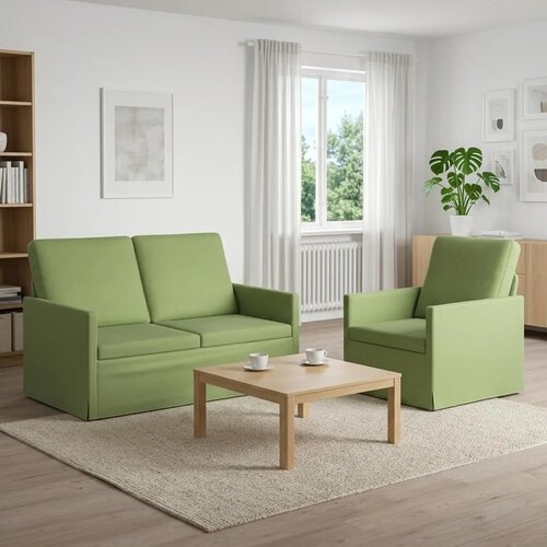  Set sofe 2 pcs Svijetlo zelena Baršun - Svijetlo zelena 1-Sjedalo + 2-Sjedalo (120 cm) Cene