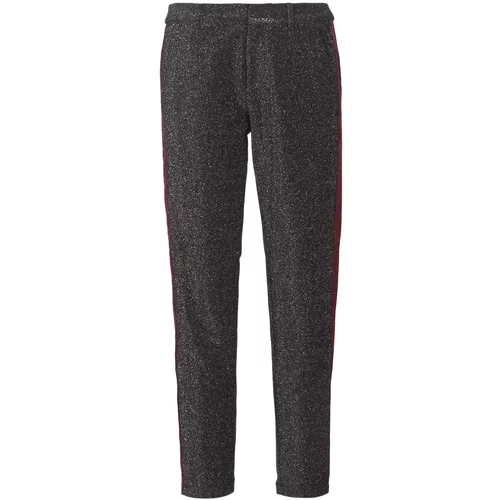 Maison Scotch tapered lurex pants with velvet side panel siva