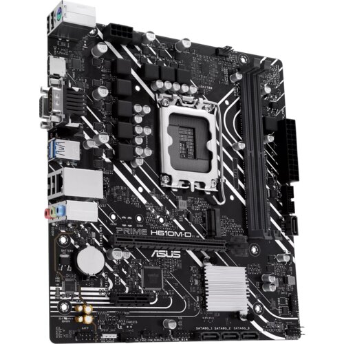 Asus MB PRIME H610M-DLGA1700, 2x DDR5, 1x M.2,6xUSB1x VGA, 1x HDMI, mATX Slike