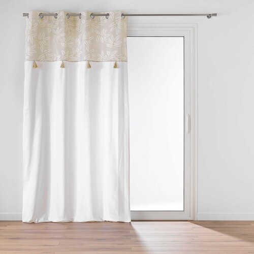Douceur d int&amp;eacute;rieur Bela/bež zavesa iz me&amp;scaron;anice bombaža 140x240 cm Altea &amp;ndash; Slike