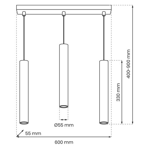  Visilica na sajli HUDSON 3xGU10/8W/230V crni Slike