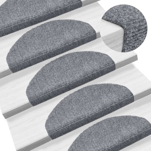  Prostirke za stepenice, samoljepljive, 15 kom, 65x21x4 cm, svijetlo sive, poluokrugle, velike Cijene