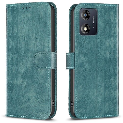 INORCO Za Motorola Moto E13 4G PU usnjena preklopna torbica z odtisom mrežastega vzorca, stojalo, denarnica, ovitek za telefon, (22033594) Cene