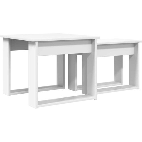  Set stolića za kavu 2 pcs Bijelo Konstruirano drvo Slike