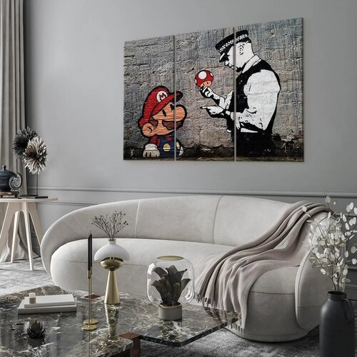  Slika - Super Mario Mushroom Cop by Banksy 120x80 Premium Print Cijene