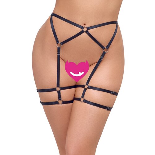 Cottelli Silky Soft Straps Suspender Belt 2340577 Black S/M Cene