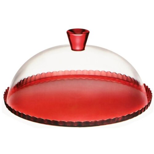 PASABAHCE Krožnik za torto Patisserie / s pokrovom / rdeča / 32cm, (21364537) Cene
