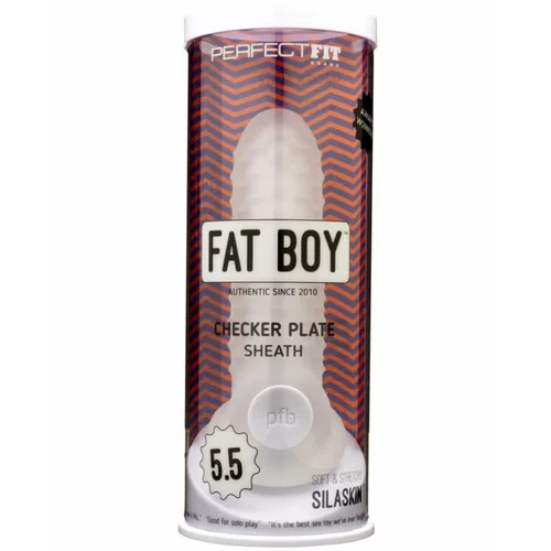 PerfectFIT Fat Boy Checker Box - ovitek za penis (15 cm) - mlečno bela