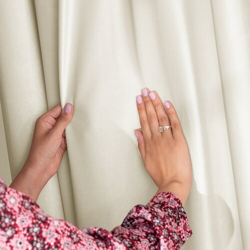 Restilo Bež žametna zavesa za delno zatemnitev 140x245 cm Pleat &amp;ndash; Slike