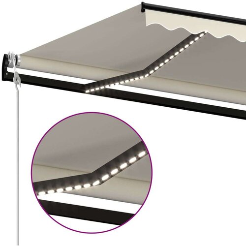 vidaXL Automatska tenda sa senzorom za vjetar LED 500x350 cm krem Cene