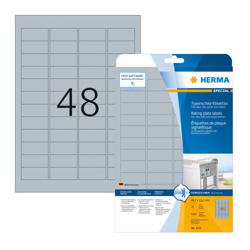 Herma etikete 45,7x21,2 A4/48 1/25 aluminium look ( 02H4221 ) Cene