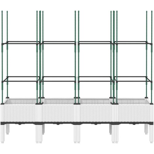  Vrtna sadilica s re&amp;scaron;etkom bijela 160 x 40 x 142,5 cm PP Slike