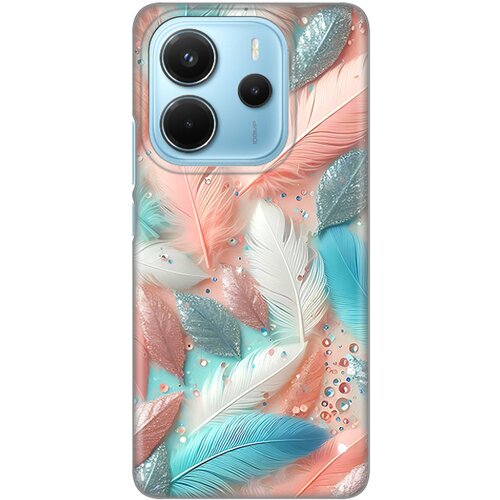  Torbica Silikonska Print za Xiaomi Redmi Note 14 4G Pastel Feathers Cene