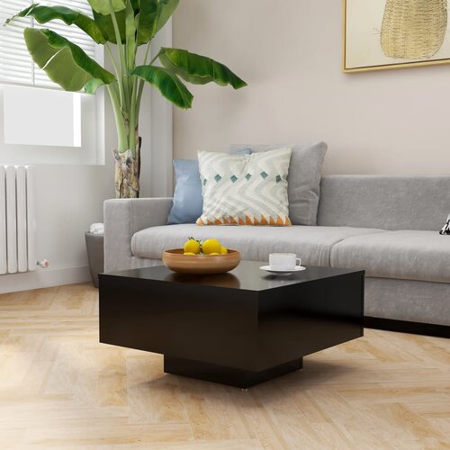 VidaXL Klubska mizica črna 60x60x31,5 cm iverna plo&amp;scaron;ča Slike