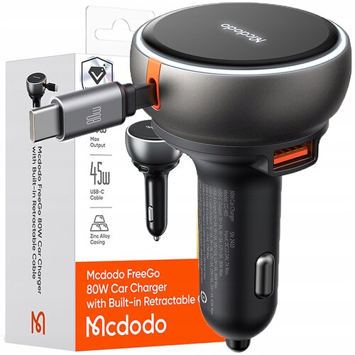McDodo ZMOGLJIV HITR AVTO POLNILEC 3X USB USB-C PD 80W LED 1M KABEL, (5000338870) Slike
