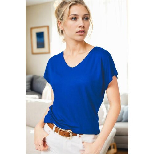 Dewberry 77002 V-Neck Basic Women T-Shirt-SAKS Slike