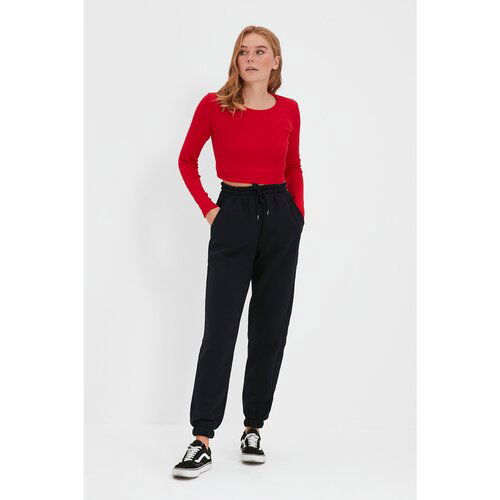 Trendyol Navy Blue Raised Knitted Sweatpants Cene