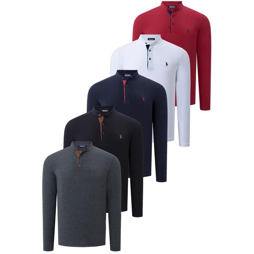 Dewberry FIVE SETS V4009 MENS SWEATSHIRT-BLACK-NAVY-WHITE-BURGUNDY-ANTHRACITE Cijene