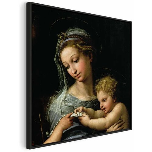  Slika - Rafael Santi &ndash; The Virgin of the Rose 40x40 U crnom drvenom okviru Cijene