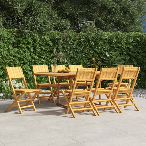 vidaXL Zložljivi vrtni stoli 8 kosi 47x61x90 cm trdna tikovina Cene