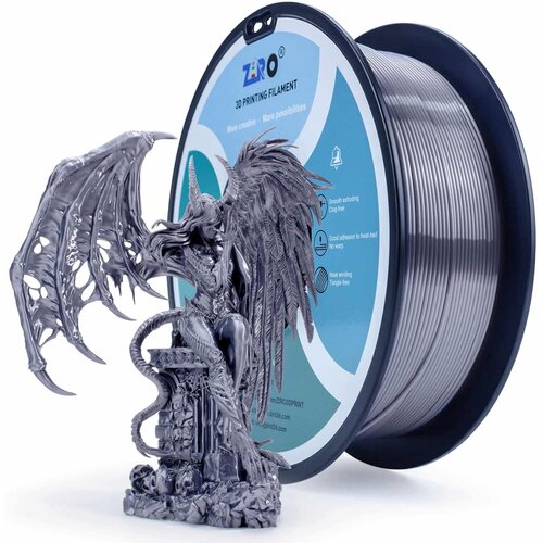  ZIRO Silk PLA filament 1,75 mm – Silver Gray Cene