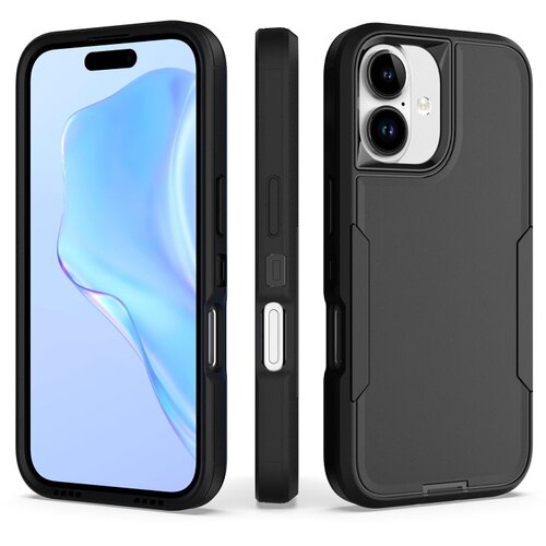 SUNSKY Eleganten Hybrid ovitek za iPhone 16, Črn Cene
