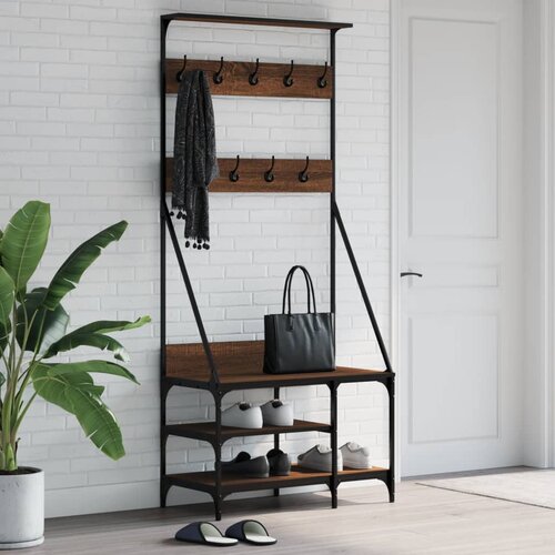  The Living Store Regal za oblačila s prostorom za čevlje rjav hrast 80x40x184 cm - Regal Za Oblačila, (21484494) Cene