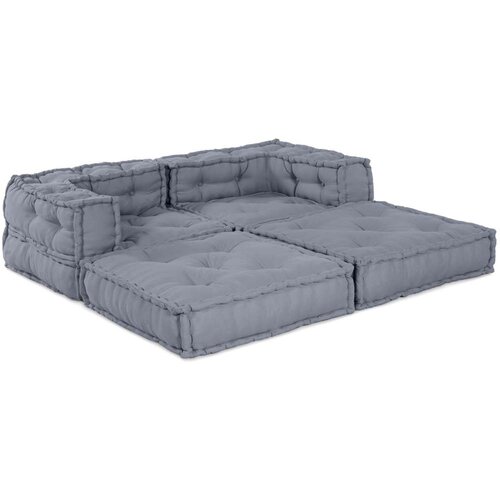  Moduli pouf 2 kosa Siva tkanina, (22045996) Cene