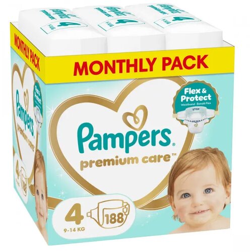 Pampers pelene Prem. Care monthly S4 9-4kg 188kom Slike